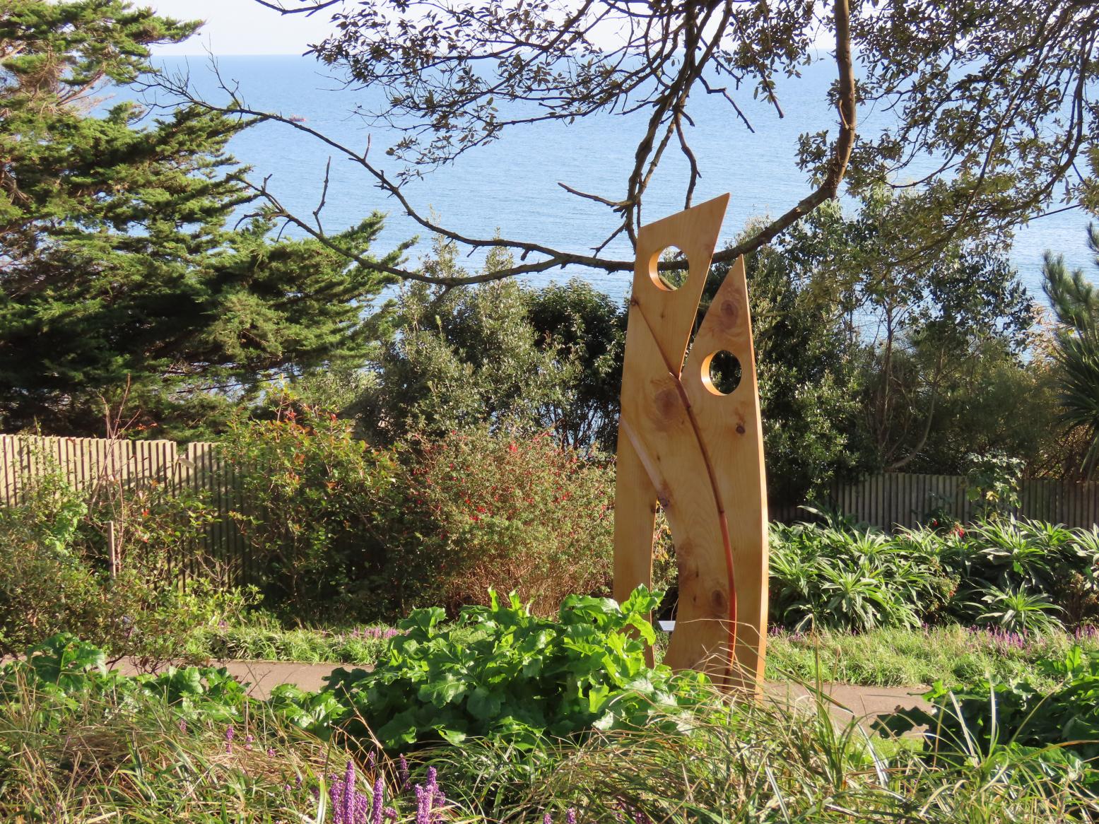 Chesil 6 by Kit Benwell, part of the Sculpture Trail in Langmoor Gardens, Lyme Regis