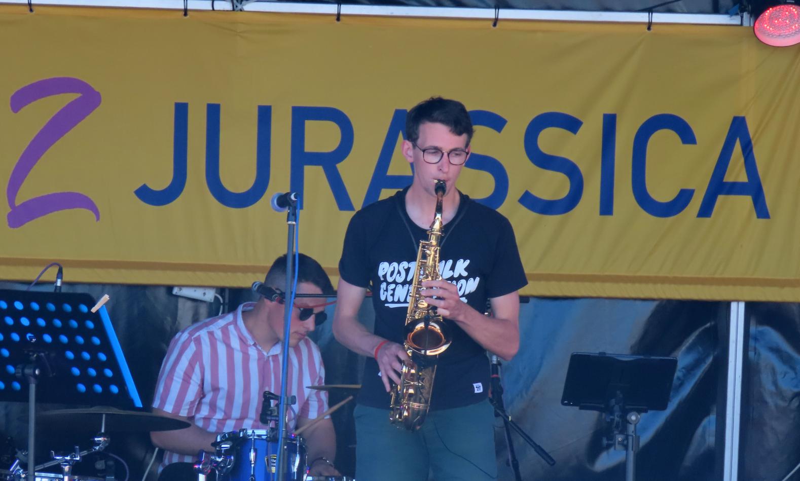 Jake Causley on saxaphone - Jazz Jurassica 2021