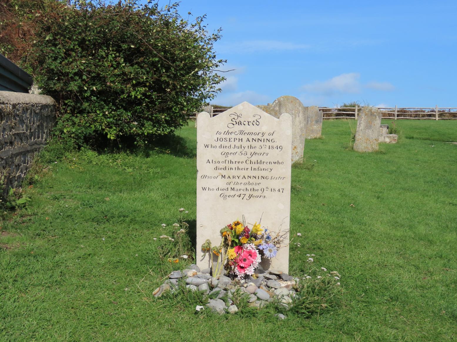 Mary Anning's grave in St Michael the Archangel Churchyard, Lyme Regis