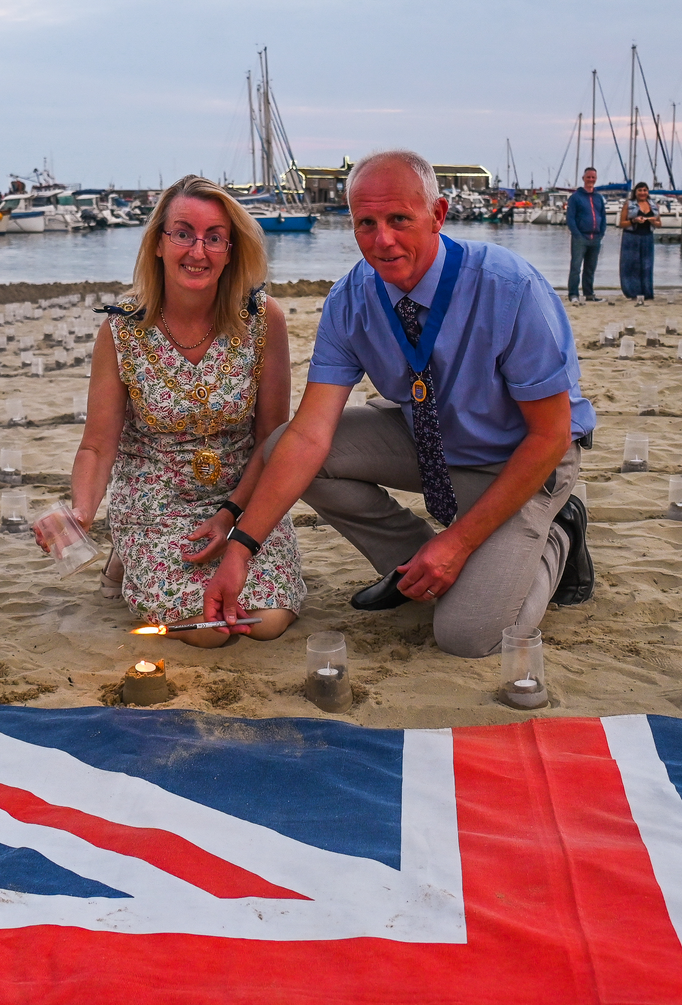 Mayor of Lyme Regis Michaela Ellis lights first candle