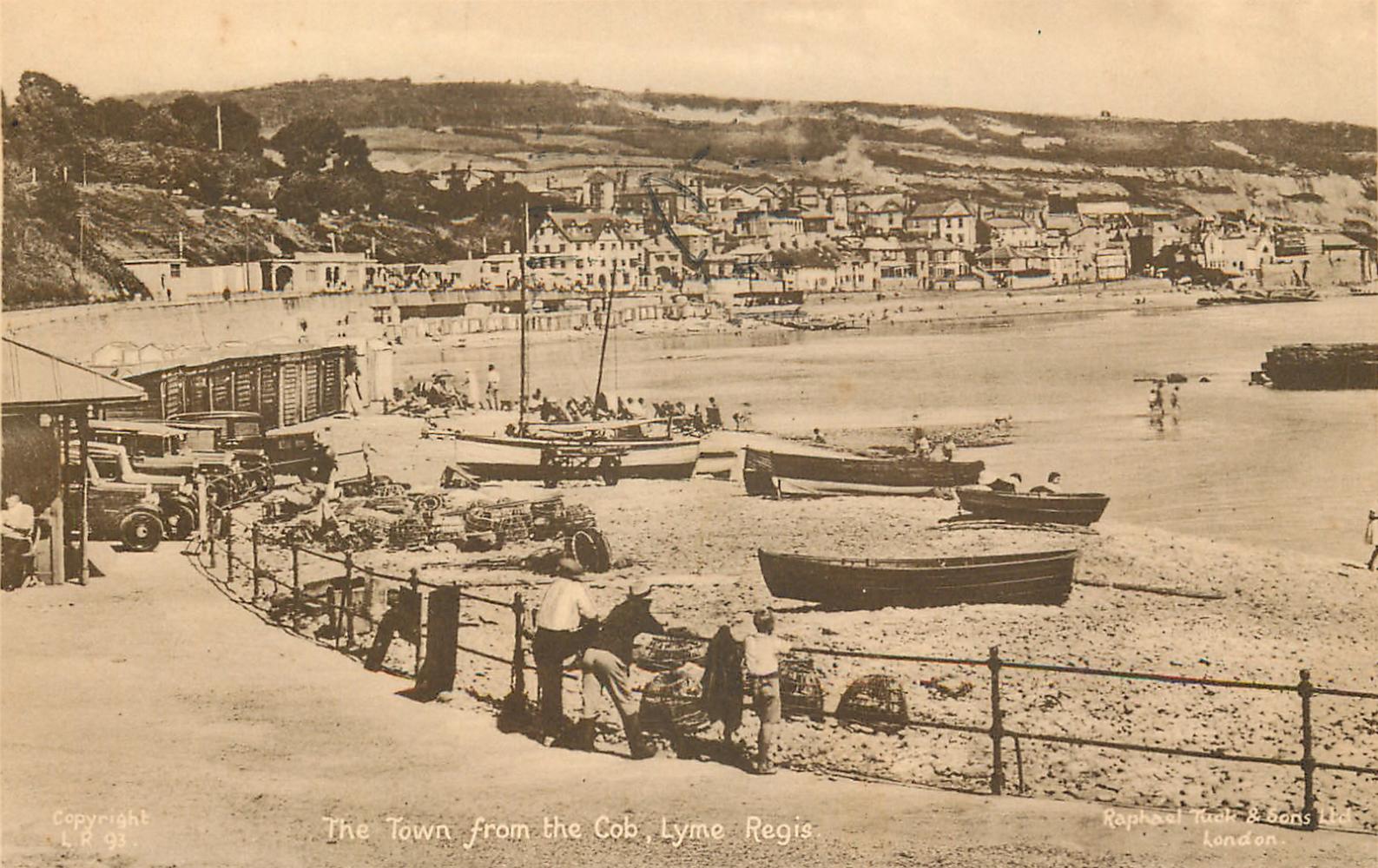 Lyme Regis viewed from The Cobb circa 1937