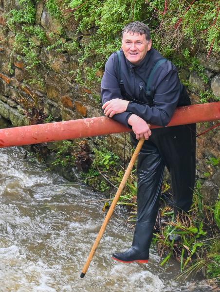 Virgil assisting with the New Year's Day Duck Race