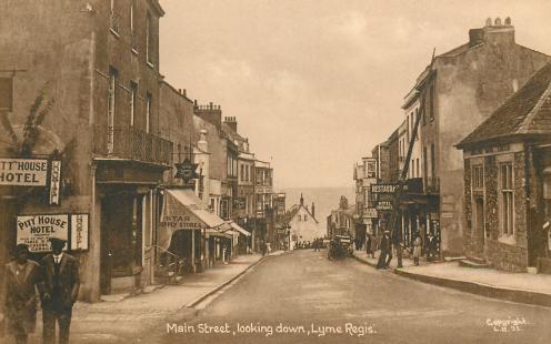 Top of Broad Street, Lyme Regis circa 1937