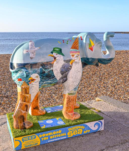 Flock to the Seaside by Jina Gelder