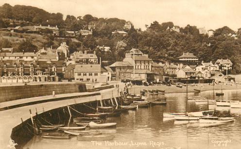 Lyme Regis harbour, circa 1937