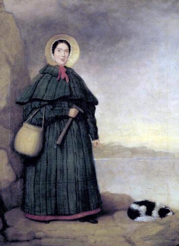 The only known portrait of Mary Anning, pictured with her dog, Tray