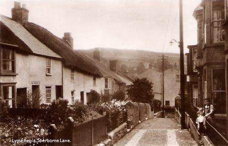 Vintage photograph of Sherborne Lane, Lyme Regis circa 1930