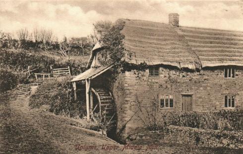 Vintage postcard of Uplyme Upper Middle Mill, Lyme Regis circa 1908