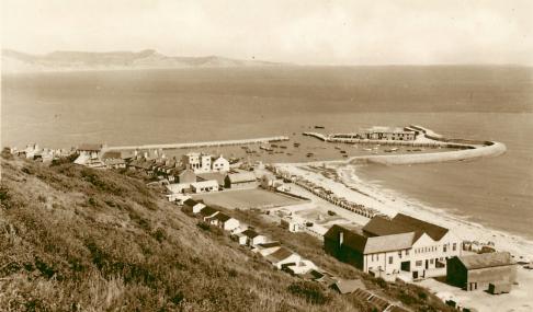 Lyme Regis from Ware Cliff, circa 1950s
