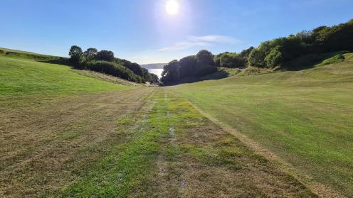 Coast path across Axmouth Golf Course